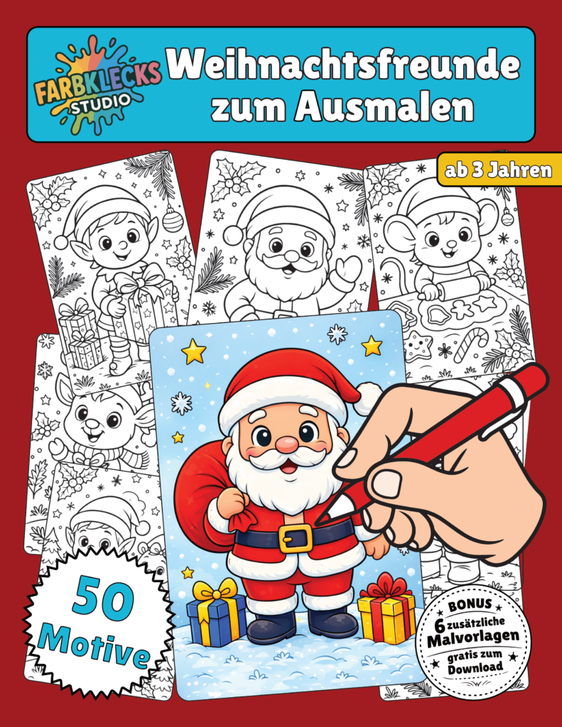 Weihnachtsfreunde zum Ausmalen