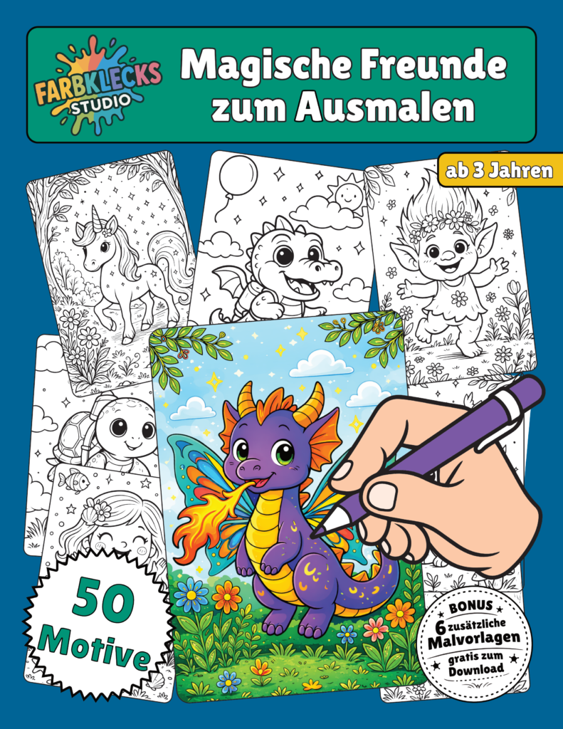 Magische Freunde zum Ausmalen