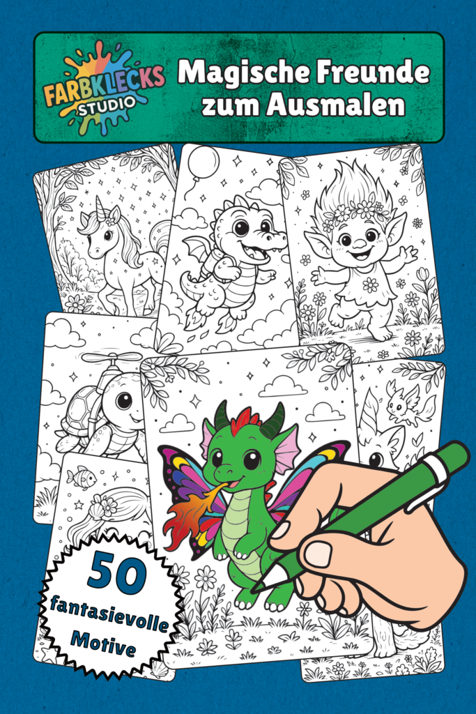Magische Freunde zum Ausmalen